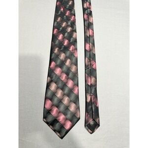Murano Black/Red/Gold Metallic Silk Neck Tie